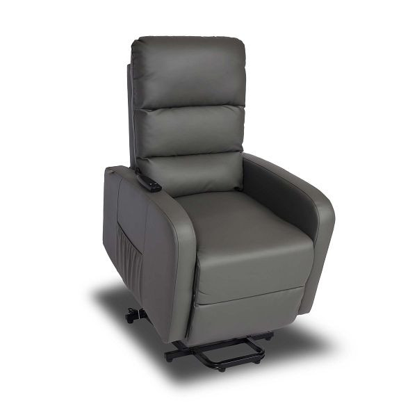 Mendler Chaise TV HWC-K62, Fauteuil Relax Chaise TV Chaise Longue, Fonction Inclinable Aide au Debout, Métal Similicuir, Gris, 94704