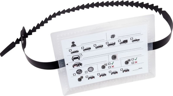 Eichner roue/pneu étiquette, blanc, longueur de la boucle : 110 cm, contenu par unité : 50 pièces, 9219-00094