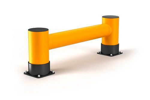 Protection d'extrémité d'étagère Ampere en plastique, planche simple, L 1200 mm, jaune/noir, 304879