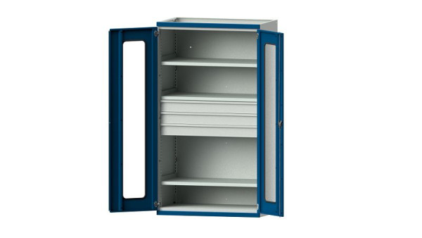 Etablis ANKE, armoire pour charges lourdes, modèle 103, 1085 x 630 x 1950 mm, zone de visualisation en plexiglas, RAL 7035/5010, 620.033