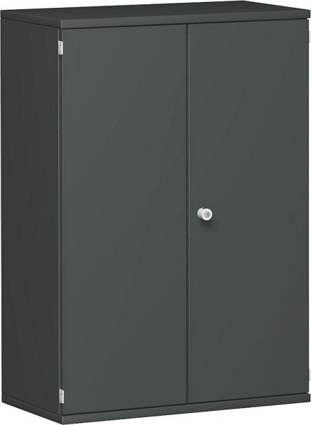 geramöbel armoire à portes battantes 2 étagères décoratives, verrouillable, 800x425x1152, graphite/graphite, N-10D308-GG