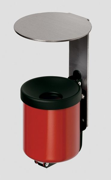 VAR cendrier mural WH 10 avec toit VA acier, rouge, 33311
