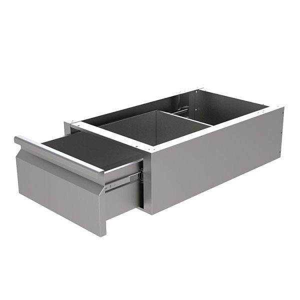 Module de sous-structure de tiroir en acier inoxydable Gastro-Inox, 400x580x200mm, adapté aux tables d'une profondeur de 60 cm, 301.701