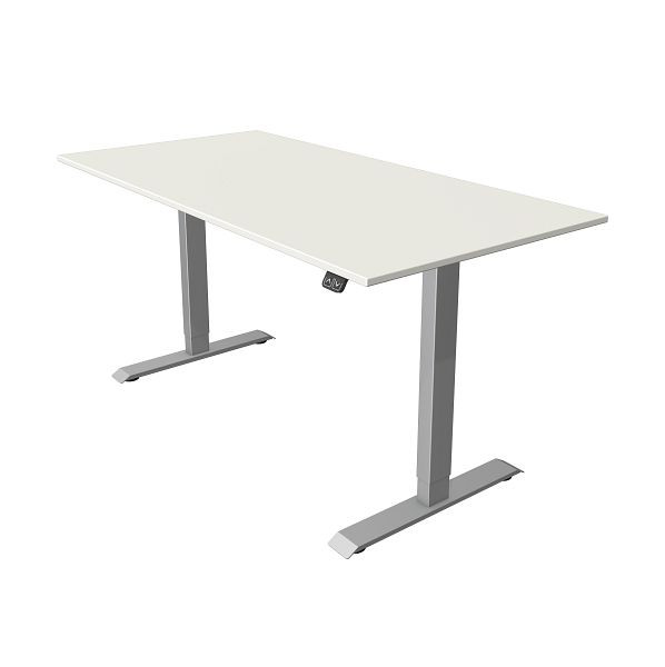 Table compacte Kerkmann L 1600 x P 800 mm, réglable en hauteur électriquement de 740 à 1230 mm, blanc, 10227010