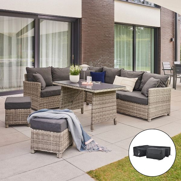 Salon en rotin HOME DELUXE - BAHIA - avec revêtement, 49141