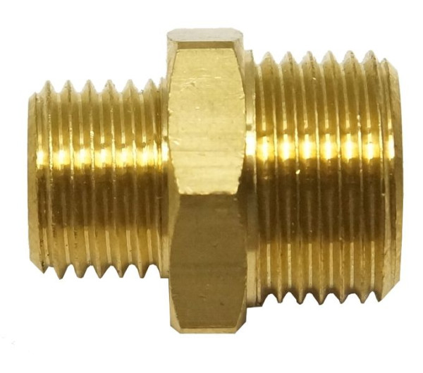 Mamelon double cylindrique AEROTEC, 1/4 po x 3/8 po laiton, 10.133.82