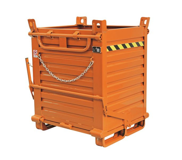 Conteneur à fond rabattable en acier Sall - 2 rabats de fond SL2, 100 x 80 x 126 cm, orange, SL064H1000A