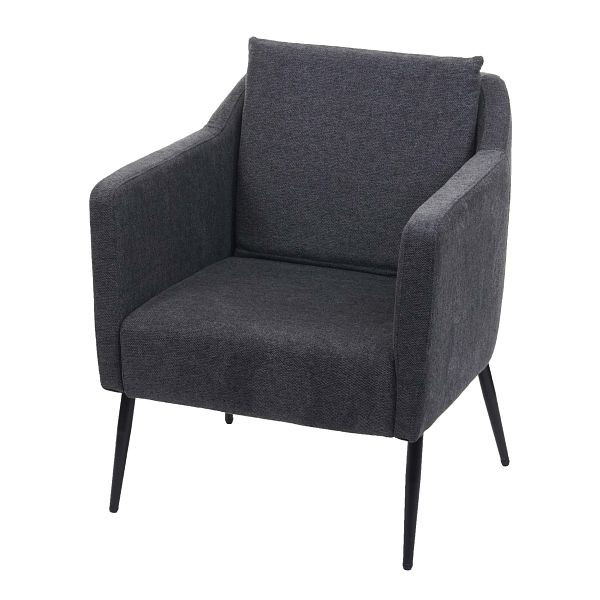 Chaise longue Mendler HWC-H93a, fauteuil, chaise cocktail, chaise de relaxation, tissu/textile gris foncé, 74710