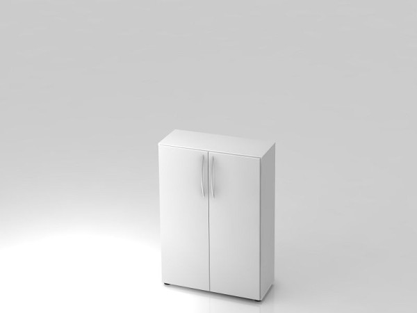 Armoire Hammerbacher 3OH 34, poignée courbée profondeur 6 cm blanc/blanc, 80x34,6x114,4 cm (LxPxH), V4550/W/W/BM