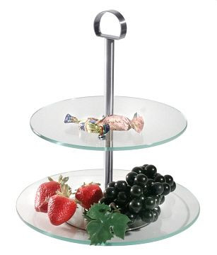 Etagere en verre Contacto, 2 niveaux, 3226/002