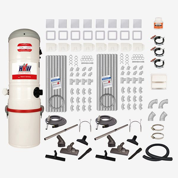 Kit complet HKW MEDIUM 2 - 8 douilles d'aspiration, tuyau d'aspiration 9 m, 2200409