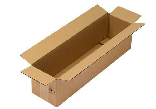 Boîte pliante en carton ondulé TransPak 1 paroi, dimensions intérieures 600 x 150 x 150 mm, format A1, qualité 1,30C, paquet de 50, 299306
