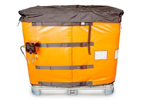 Chemise chauffante DENIOS pour IBC, protection antidéflagrante T3, 0 - 65°C, capot isolant, 1620 W, 280-721