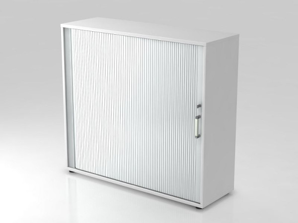 Armoire à volets roulants Hammerbacher horizontale, 3OH 120cm poignée chromée blanc/argent, 120x40x110 cm (LxPxH), V1733S/W/S/CE