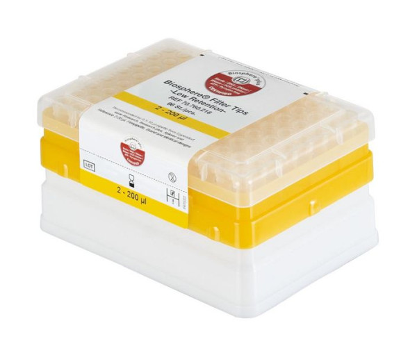Pointe à filtre IKA, 200 µl, stérile, transparente, boîte de pointes plus, 0020017824