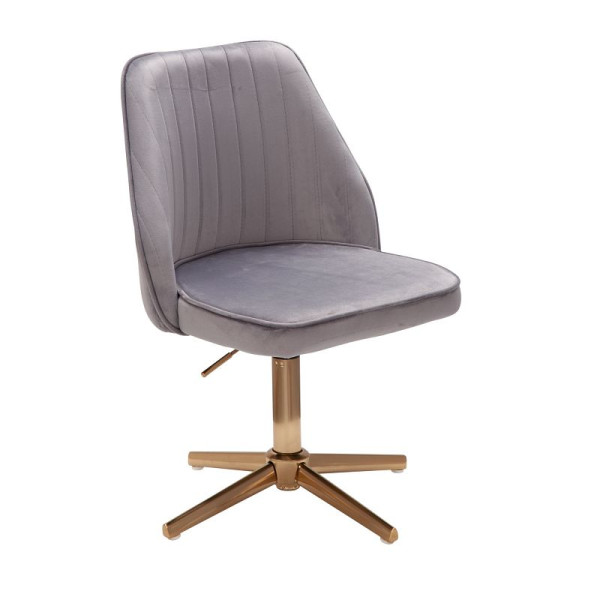 Wohnling Design Chaise pivotante en velours gris rotatif sans roulettes, WL6.302