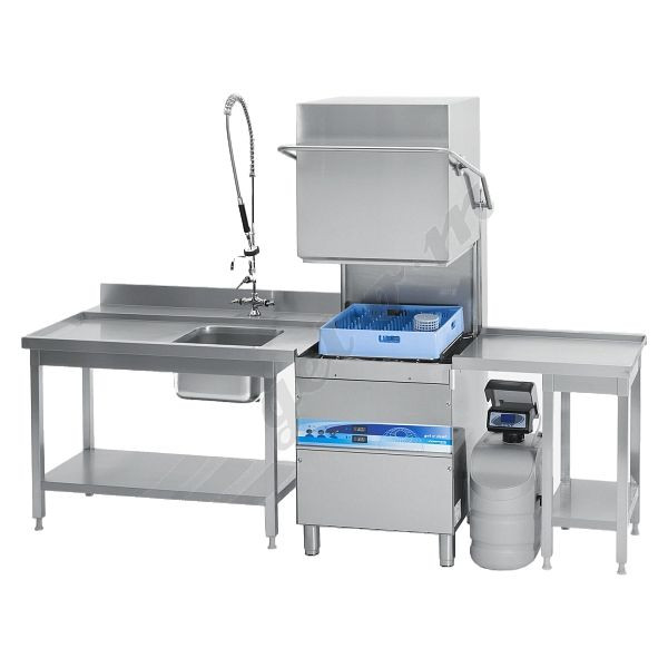 gel-o-mat E Complete 1000 lave-vaisselle à passage, table de vidange à gauche, 3073li
