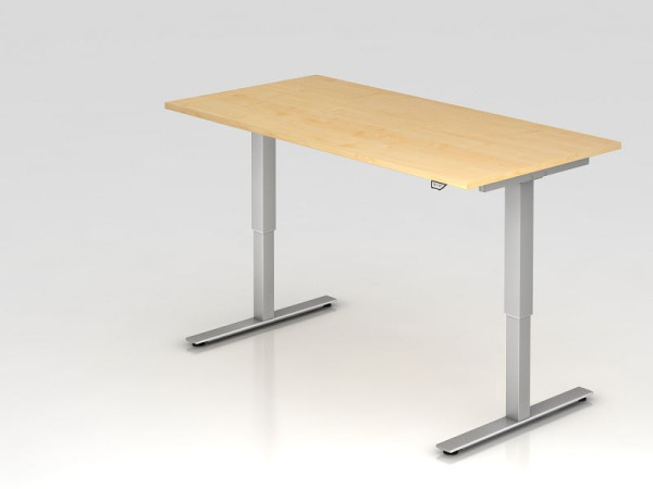 Bureau assis-debout électrique Hammerbacher 160x80cm érable, hauteur de travail 73 - 119 cm, VXMST16/3/S