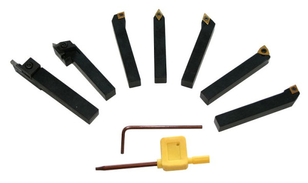 ELMAG jeu d'outils de tournage à plaquettes amovibles, 7 pièces, 20 x 20 mm, 88068