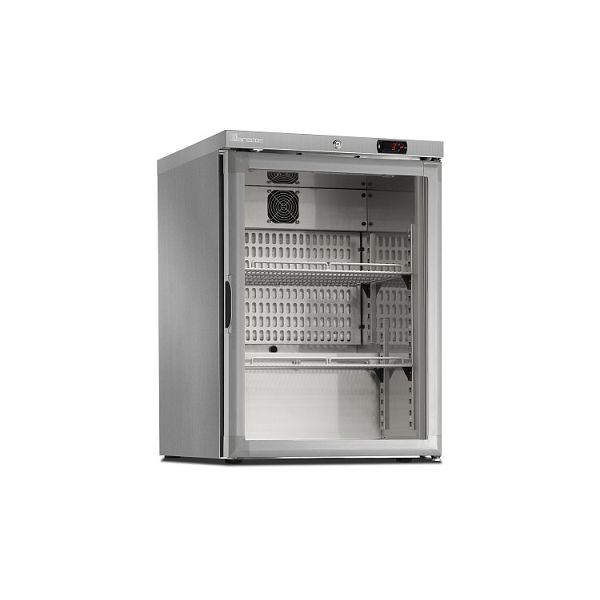 Réfrigérateur Marecos avec porte vitrée en acier inoxydable série 150, refroidissement statique avec ventilateur, 221.124