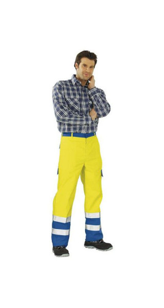 Pantalon Planam Major Protect Warn, jaune d'avertissement/bleu bleuet, taille 54, 5222054