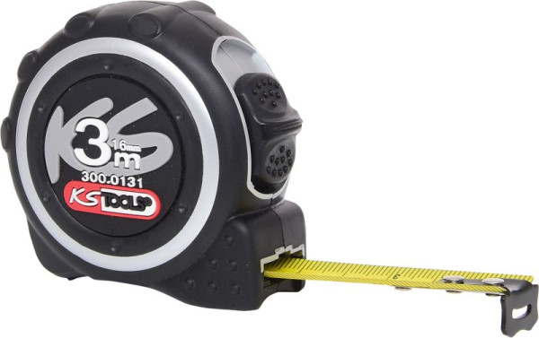 Mètre ruban KS Tools avec serrure, noir-gris, 3m, 300.0131