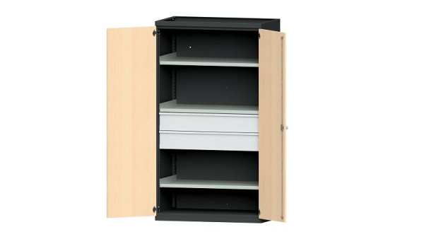 Etablis ANKE, armoire pour charges lourdes, modèle 102 VH, 1085 x 630 x 1950 mm, RAL 7016/décor hêtre, 620.016