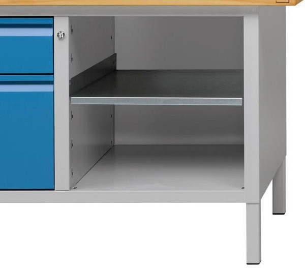Étagère fixe ANKE; 525 x 590 mm (LxP); galvanisé; Hauteur réglable par incréments de 30 mm; 100 kg de charge utile, 903.726