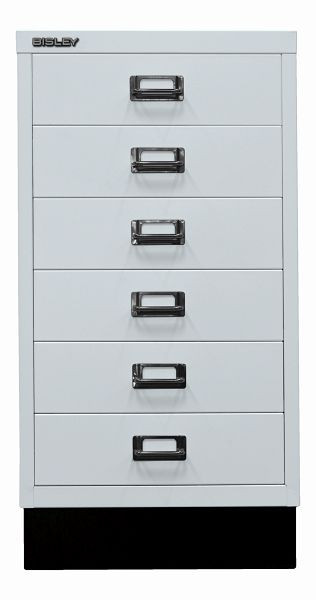 Bisley MultiDrawer™, série 29 avec base, DIN A3, 6 tiroirs, gris clair, L29A36S645