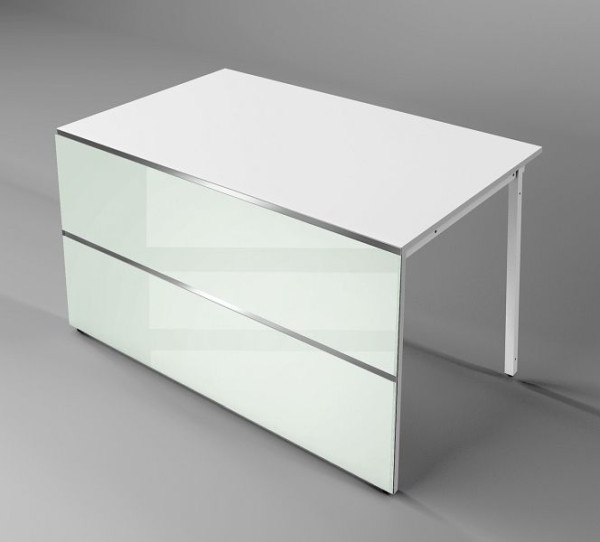 Elément de table Kerkmann avec 2 côtés droits du plan de travail, Atlantis, L 1350 x P 825 x H 750 mm, blanc, 22339482