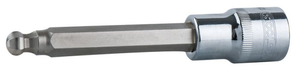 KS Tools Douille à embout 1/2" CHROMEplus, six pans creux, tête sphérique, longue, 6 mm, 240 mm, 918.5313