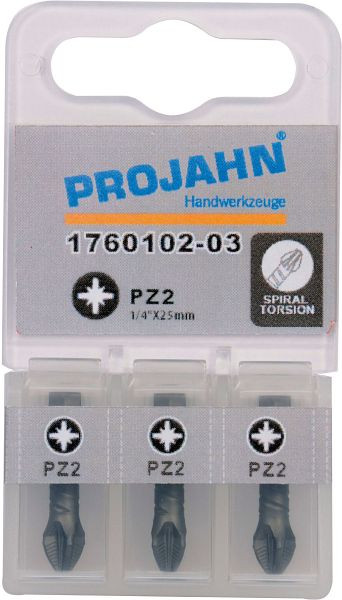 Embout de torsion Projahn 1/4" ACR2 L50 mm Pozidrive Nr 1 paquet de 3, 1761101-03