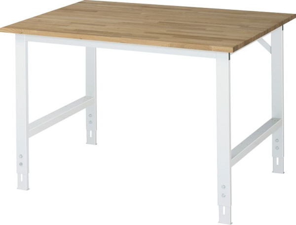 Table de travail RAU série Tom (6030) - réglable en hauteur, plateau en hêtre massif, 1250x760-1080x1000 mm, 06-625B10-12.12