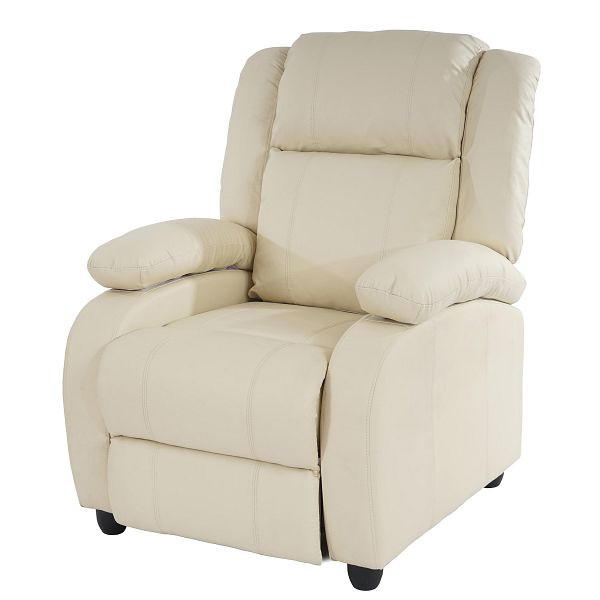 Mendler TV fauteuil inclinable fauteuil inclinable Lincoln, simili cuir, crème, 31577