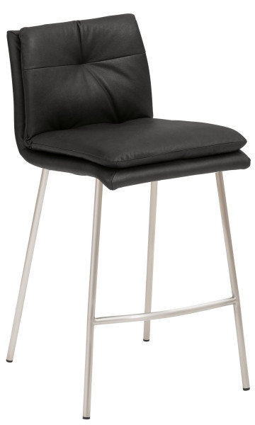 Tabouret de comptoir Mayer Sitzmöbel , structure à 4 pieds en acier inoxydable brossé, avec coussin intérieur supplémentaire, hauteur d'assise 67 cm, anthracite, 1231_V4_30487