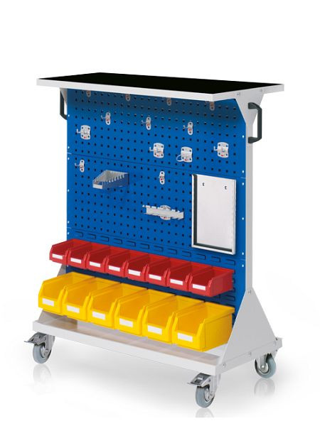 Chariot Bedrunka+Hirth RasterMobil® - taille 3, dimensions : 1000 x 500 x 1230 mm, 1 x base de support en tôle d'acier avec tapis en caoutchouc ondulé, 04.47.2216