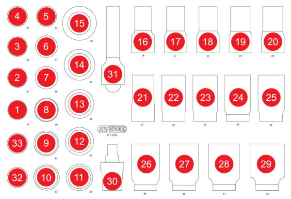 KS Tools Insert en mousse vide pour 811.1033, 811.1033-97