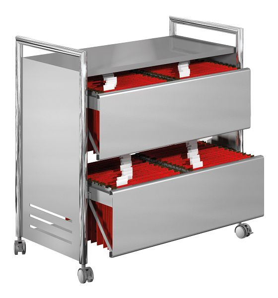 Kerkmann Artline II chariot à dossiers, L 815 mm x P 435 mm x H 800 mm, aluminium argent/chrome, 14313214