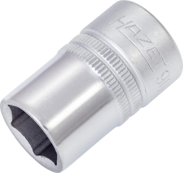 Douille Hazet, hexagonale, carrée creuse 12,5 mm (1/2"), 15 mm, moletée, 900-15