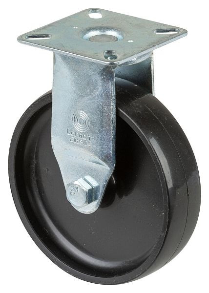 Rouleau d'appareil BS rollers, plaque, largeur de roue 23 mm, roue Ø 100 mm, capacité de charge 65 kg, plastique noir, roulement lisse, lot de 4, A310.A90.100