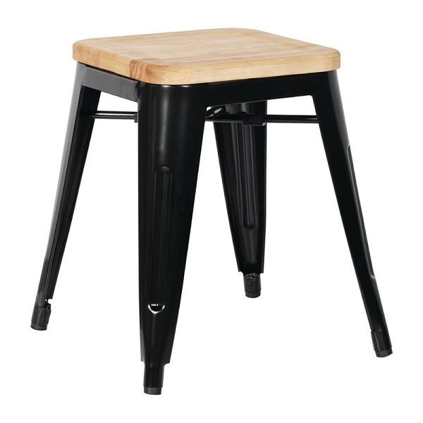 Tabourets Bolero Bistro avec coussins d'assise en bois noir (lot de 4) (4 pièces), GM635