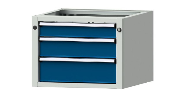 Armoire de base pour établis ANKE, modèle 1208 V, 570 x 615 x 420 mm, RAL 7035/5010, 402.008