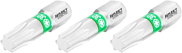 Embout Hazet, 6 pans plein 6,3 (1/4 pouce), profil intérieur TORX®, T30, nombre d'outils : 3, ouverture de clé : T30, 2223N-T30/3
