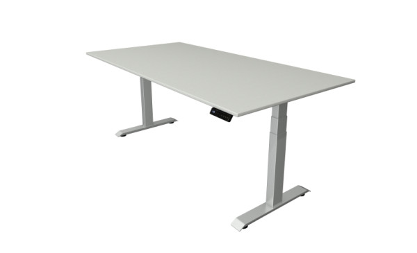 Table assis-debout Kerkmann L 2000 x P 1000 mm, réglable en hauteur électriquement de 640 à 1290 mm, gris clair, 10040911