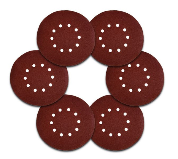 VaGo-Tools Disques abrasifs velcro 225 mm papier abrasif 10 trous, grain 60, UE : 25 pièces, SV-225-mit-60-1_zv
