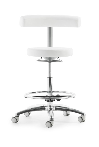 Mayer Sitzmöbel chaise pivotante fonctionnelle avec levage extra haut, structure gris clair et base en aluminium poli, blanc polaire, 1281_GPOL_30582