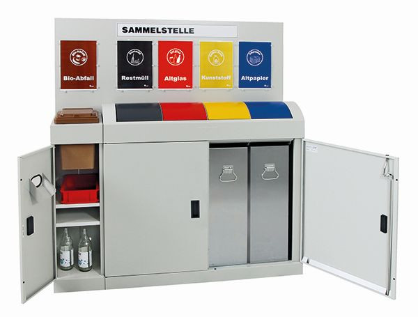 tri des déchets contondants Collect 7, RAL 7035, 4x45 L, 1x14 L, 1x10 L, 1 x 3 L, 5600170