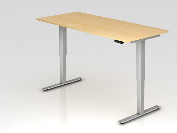 Bureau assis-debout électrique Hammerbacher 180x80cm érable, hauteur de travail 63,5 -128,5 cm, VXDSM19/3/S