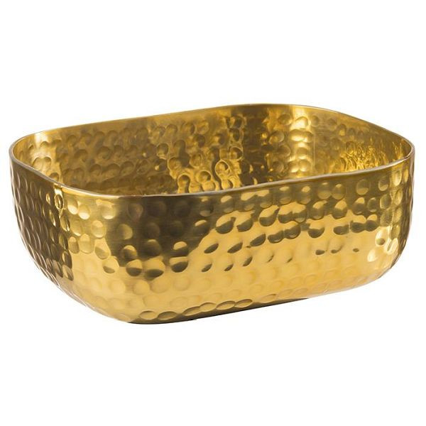 Bol APS, 15,5 x 12 cm, hauteur : 5,5 cm, aluminium, aspect doré, surface martelée, 0,7 litre, 40690