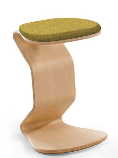 Tabouret NEST NATURE moyen avec coussin d'assise plat en noix de coco, jaune moutarde, 1116_96_32049